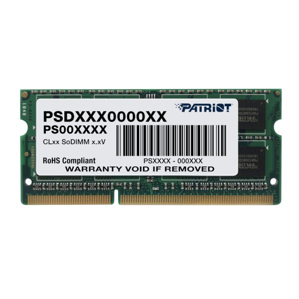 PSD38G16002S_wr_01a.jpg Patriot Signature Line 8GB 1600MHz DDR3 Dual Rank SODIMM Notebook Memory
